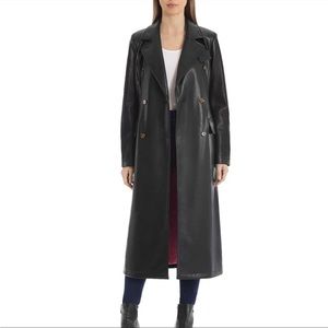 Avec Les Filles Faux Leather Trench